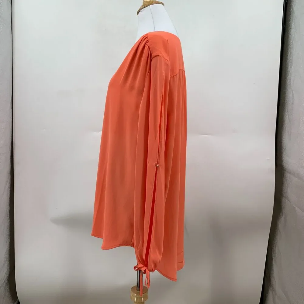 The Limited Collection Cutout Sleeve Womens XL Extra Large Coral Orange V Neck - Picture 6 of 13